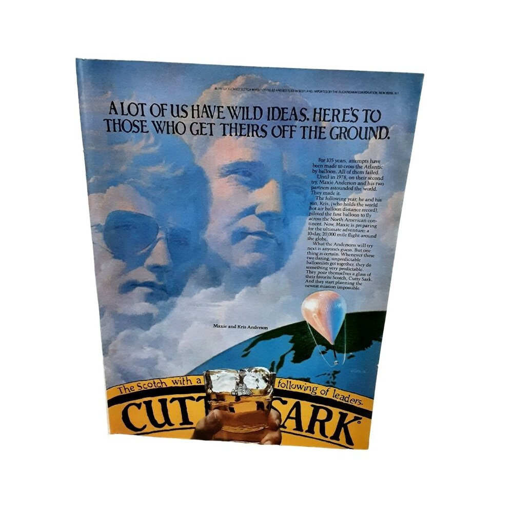 1982 Cutty Sark Maxie and Chris Anderson Original Print Ad vintage 80s